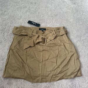 Lulu's Brown Belted Mini Skirt